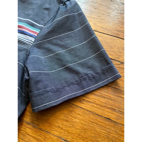 PENGUIN Gray w/Multicolored Stripes Button Down Shirt sz L - Picture 7 of 13